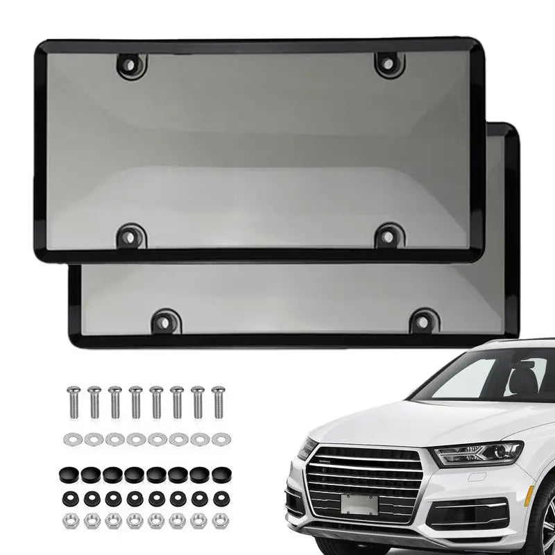 License Plate Covers 2 Pcs Car License Plate Tinted Tag Shield Clear Protector License Plate Covers For US Canada Vehicles