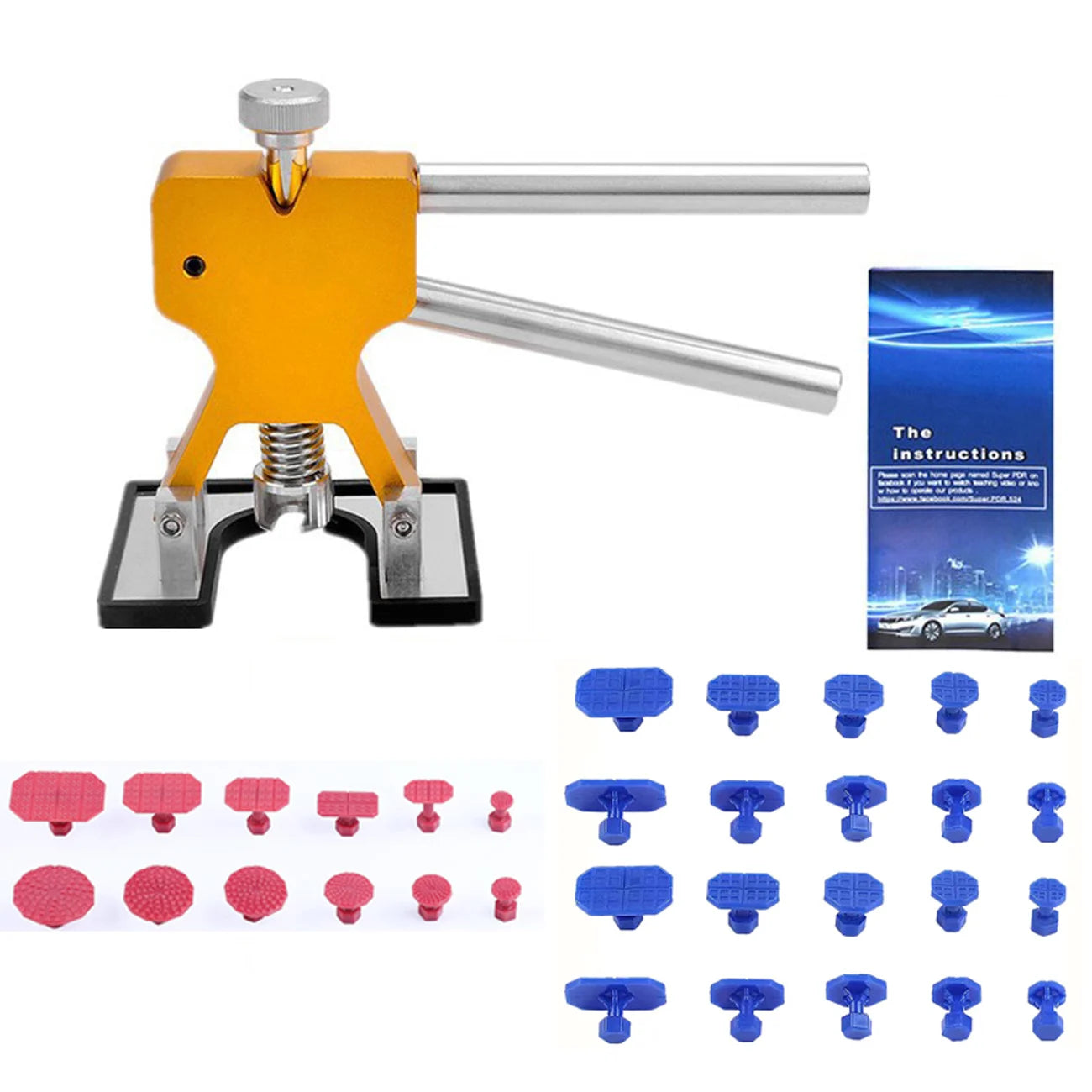 Car Dent Repair Kit Golden Lifter Slide Hammer T-bar Puller Paintless Automotive Mechanical Workshop Tools Body Dent Removal