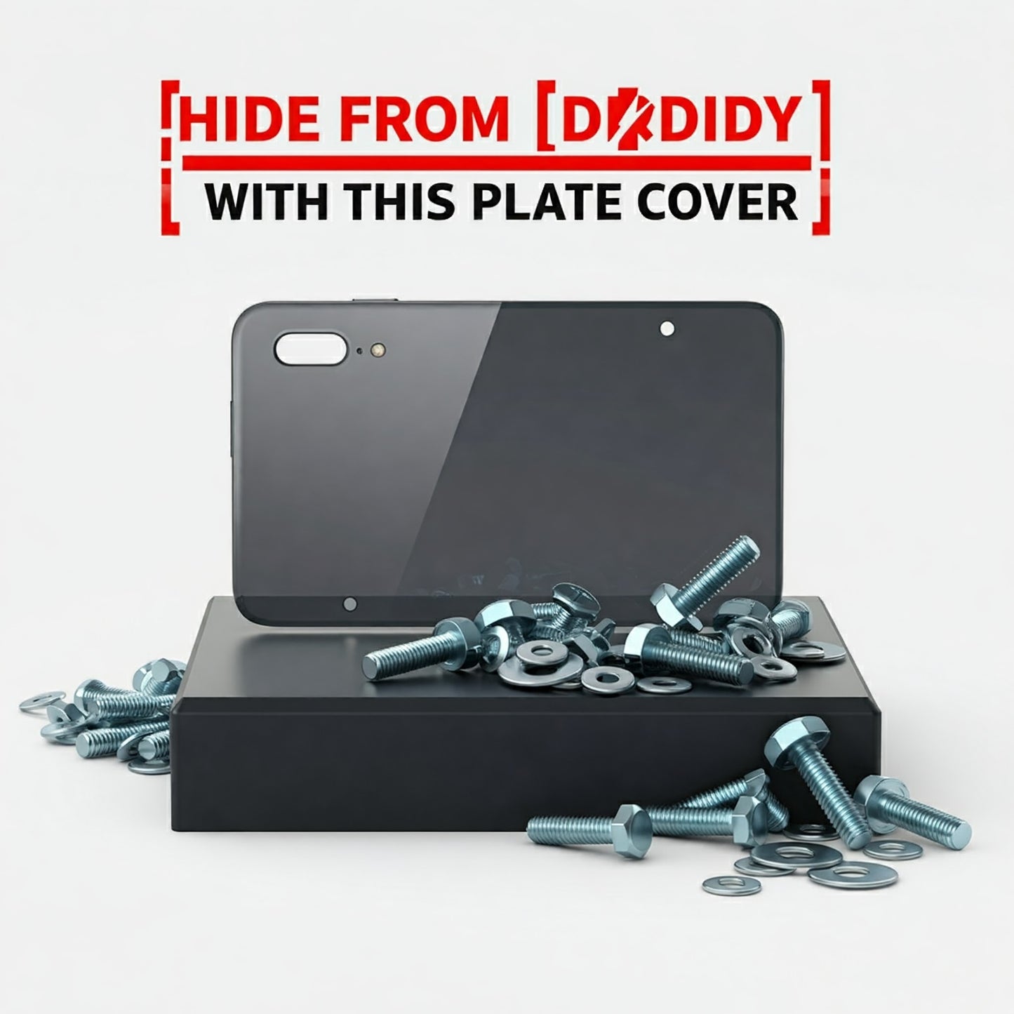 Atomized Car License Plate Frame - ABS & Metal, US Standard Size, (1 or 2 Pack)