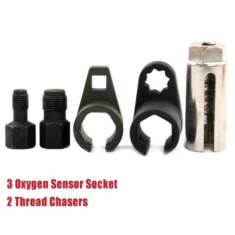 5pc Oxygen Sensor Socket Set - Universal O2 Sensor Removal Tool Kit5pc Oxygen Sensor Socket Set - Universal O2 Sensor Removal Tool Kit