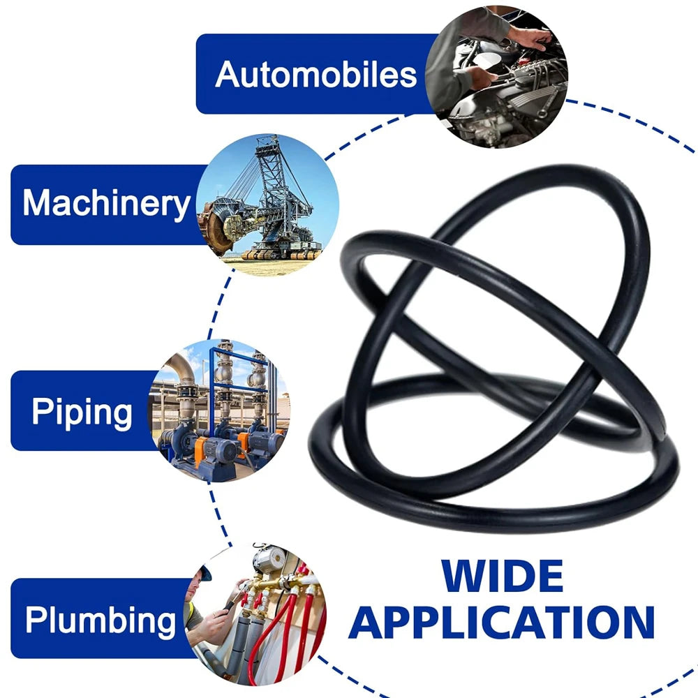 419/225pc O-Ring Assortment Set - 32 Sizes Nitrile Rubber for Plumbing & Auto