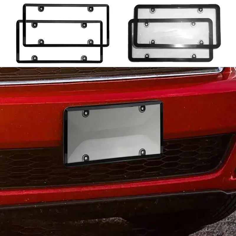 License Plate Covers 2 Pcs Car License Plate Tinted Tag Shield Clear Protector License Plate Covers For US Canada Vehicles