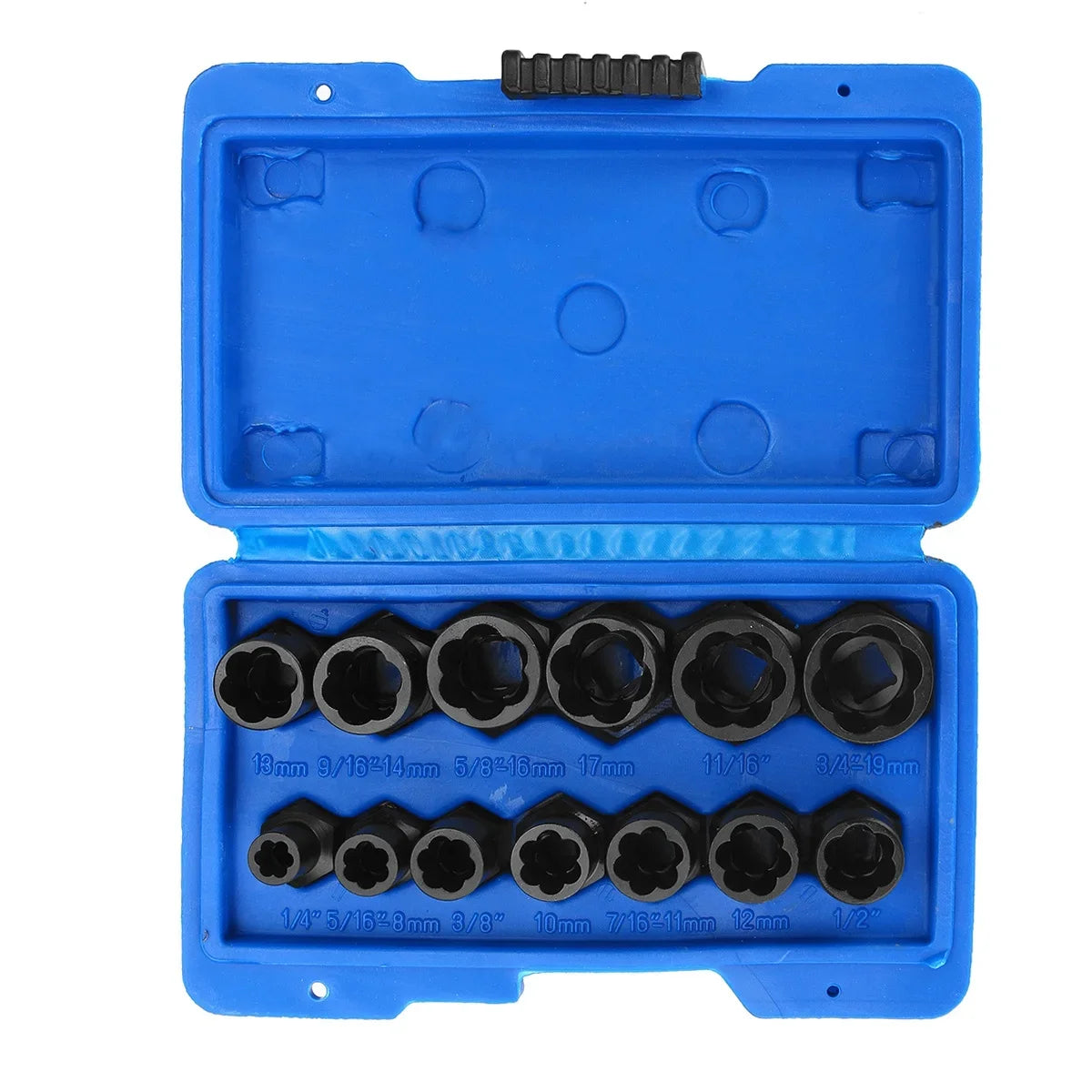 Damaged & Stripped Bolt Nut Remover Set - 10/13pc Impact Socket Extractor Tool Kit