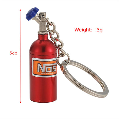 Creative Mini Nos Nitrogen Bottle Keychain Metal Detachable Car Key Holder Handbag Pendents For Men Fashion Key Accessories Gift