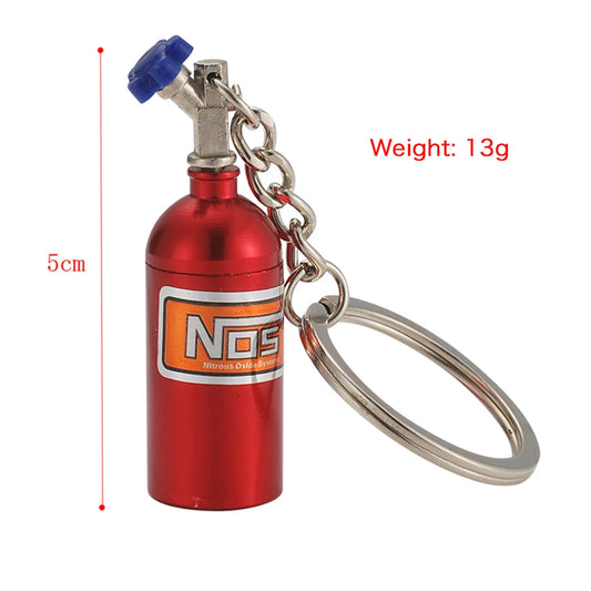 Creative Mini Nos Nitrogen Bottle Keychain Metal Detachable Car Key Holder Handbag Pendents For Men Fashion Key Accessories Gift