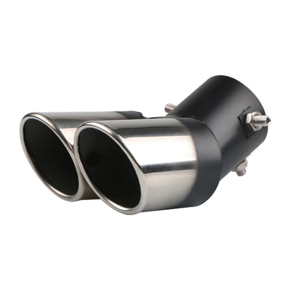 Universal Car Exhaust Muffler Exhaust Pipe Tail Throat Stainless Steel Car Muffler Tip Chrome Round Pipe Exhaust Tail Muffler Performance Accessory Bolt-On