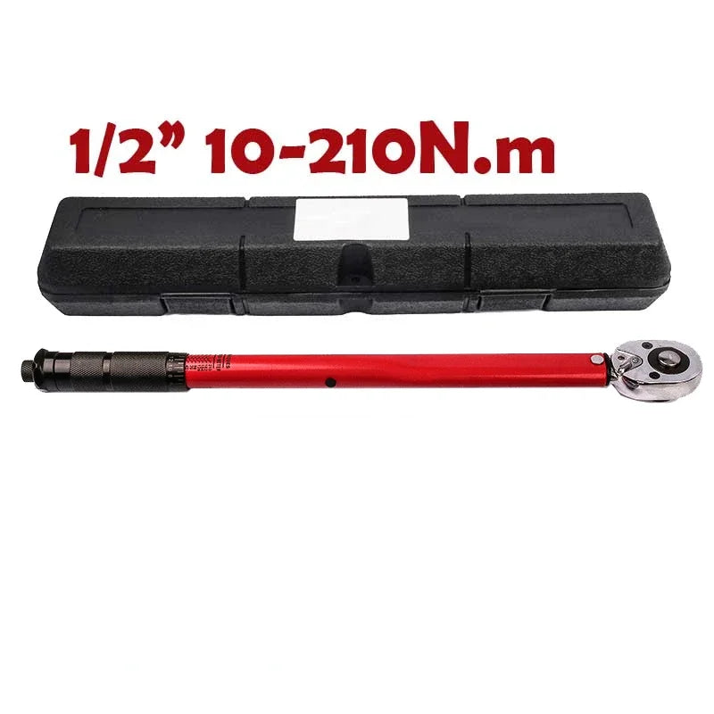 Precision 1/2" Drive Click Torque Wrench – 10-210 NM  – Reversible Ratchet for Automotive, Motorcycle & Bicycle Repair