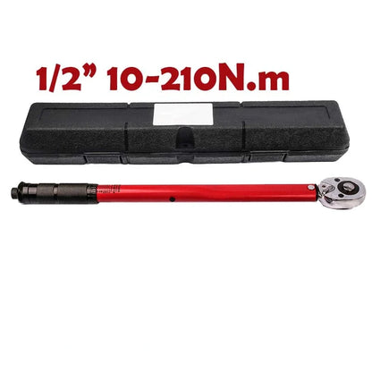 Precision 1/2" Drive Click Torque Wrench – 10-210 NM  – Reversible Ratchet for Automotive, Motorcycle & Bicycle Repair