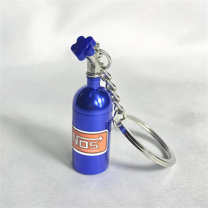 Creative Mini Nos Nitrogen Bottle Keychain Metal Detachable Car Key Holder Handbag Pendents For Men Fashion Key Accessories Gift