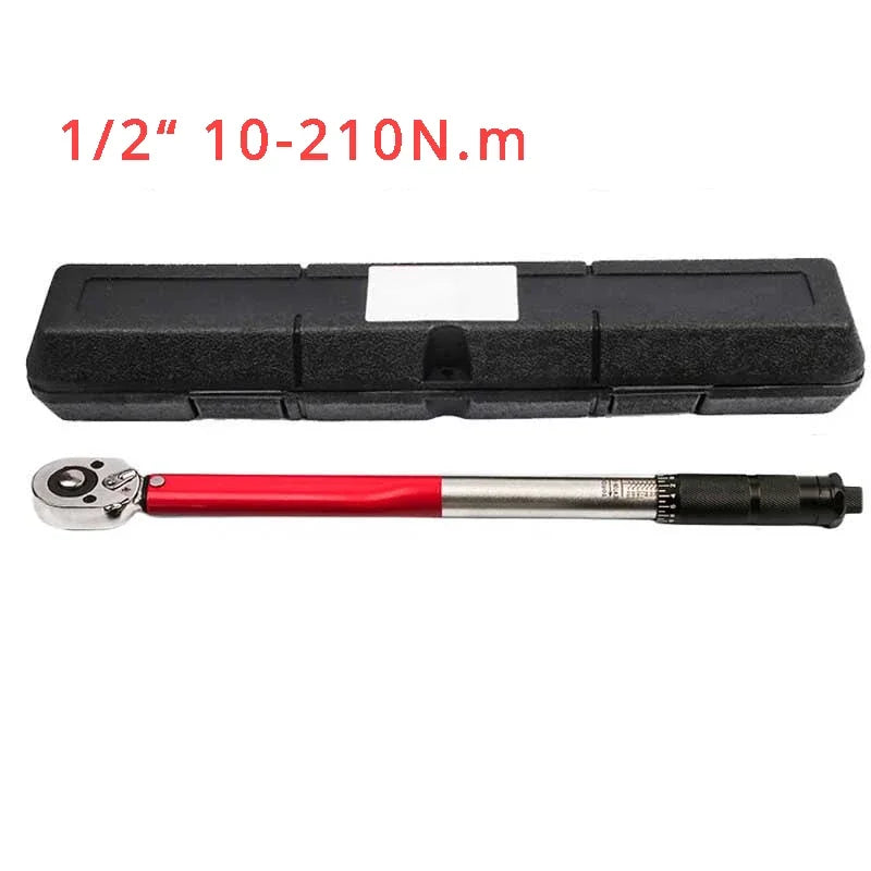 Precision 1/2" Drive Click Torque Wrench – 10-210 NM  – Reversible Ratchet for Automotive, Motorcycle & Bicycle Repair