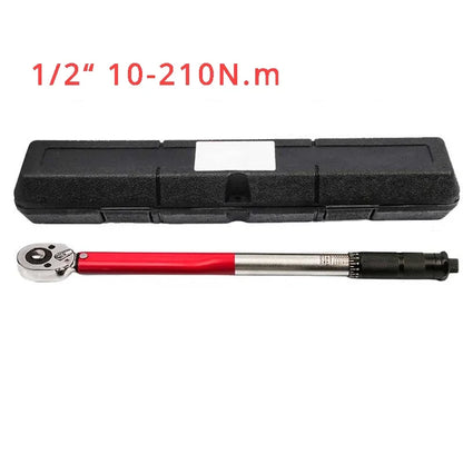 Precision 1/2" Drive Click Torque Wrench – 10-210 NM  – Reversible Ratchet for Automotive, Motorcycle & Bicycle Repair