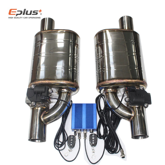 EPLUS Electric Exhaust Valve Control Kit - Adjustable Angle, Universal Stainless Steel (51/63/70/76mm)