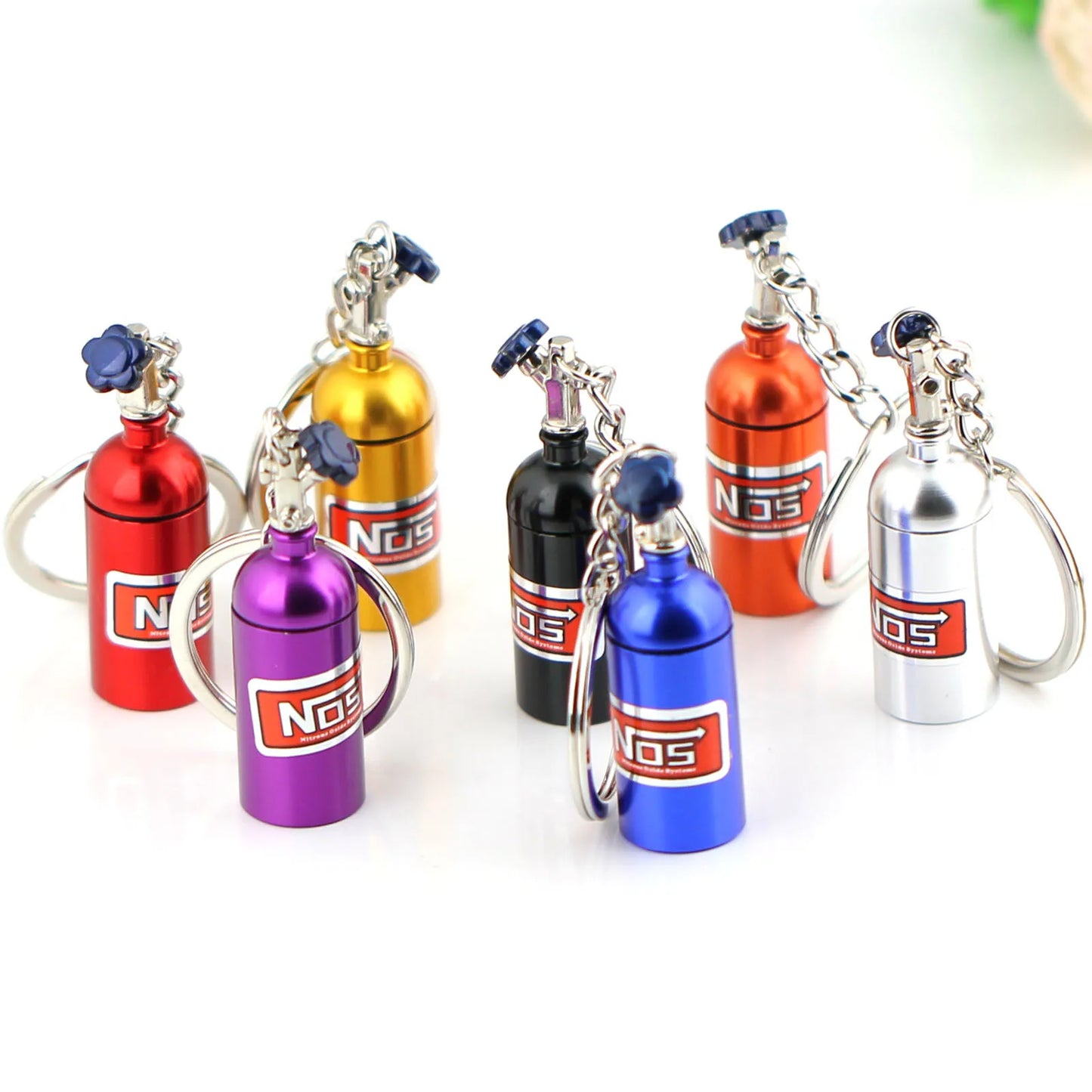 Creative Mini Nos Nitrogen Bottle Keychain Metal Detachable Car Key Holder Handbag Pendents For Men Fashion Key Accessories Gift