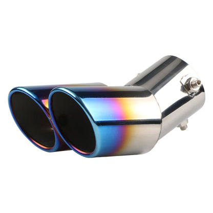 Universal Car Exhaust Muffler Exhaust Pipe Tail Throat Stainless Steel Car Muffler Tip Chrome Round Pipe Exhaust Tail Muffler Performance Accessory Bolt-On