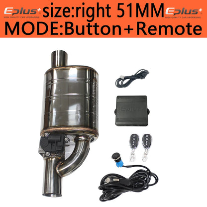 EPLUS Electric Exhaust Valve Control Kit - Adjustable Angle, Universal Stainless Steel (51/63/70/76mm)