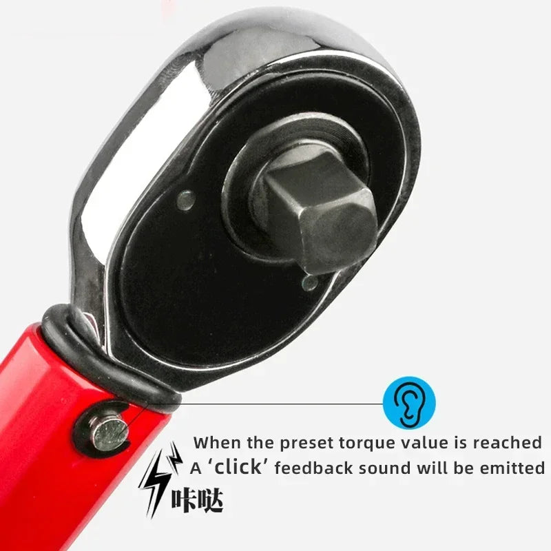 Precision 1/2" Drive Click Torque Wrench – 10-210 NM  – Reversible Ratchet for Automotive, Motorcycle & Bicycle Repair