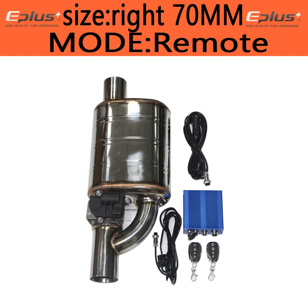 EPLUS Electric Exhaust Valve Control Kit - Adjustable Angle, Universal Stainless Steel (51/63/70/76mm)