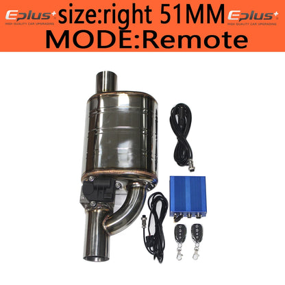 EPLUS Electric Exhaust Valve Control Kit - Adjustable Angle, Universal Stainless Steel (51/63/70/76mm)