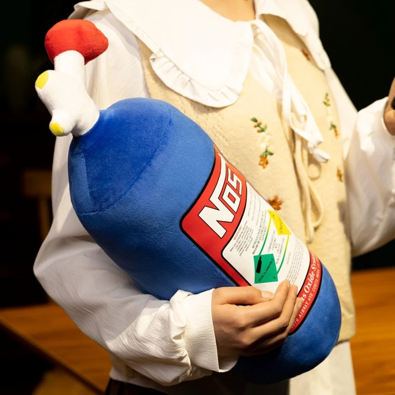 11 inch NOS BOTTLE Plush Toy Stuffed Pillow Soft Realistic Huggable Doll BabyAppease Kawaii Room Decoration Gifts Scientists Chemist Cosplay Nerd Science Toys Funny Gag Gift Unique Cute Pillow