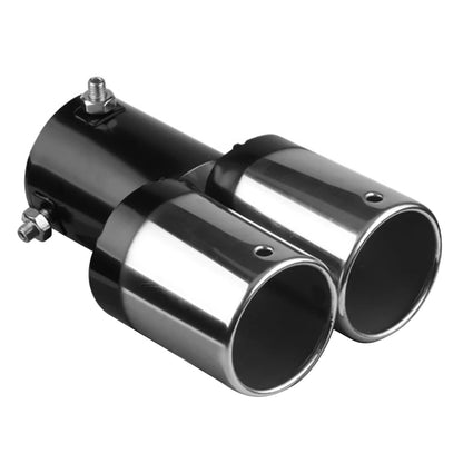 Universal Car Exhaust Muffler Exhaust Pipe Tail Throat Stainless Steel Car Muffler Tip Chrome Round Pipe Exhaust Tail Muffler Performance Accessory Bolt-On