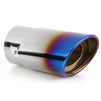 Universal Car Exhaust Muffler Exhaust Pipe Tail Throat Stainless Steel Car Muffler Tip Chrome Round Pipe Exhaust Tail Muffler Performance Accessory Bolt-On