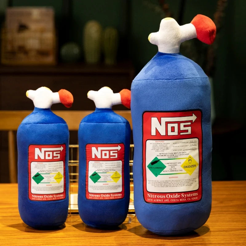 11 inch NOS BOTTLE Plush Toy Stuffed Pillow Soft Realistic Huggable Doll BabyAppease Kawaii Room Decoration Gifts Scientists Chemist Cosplay Nerd Science Toys Funny Gag Gift Unique Cute Pillow