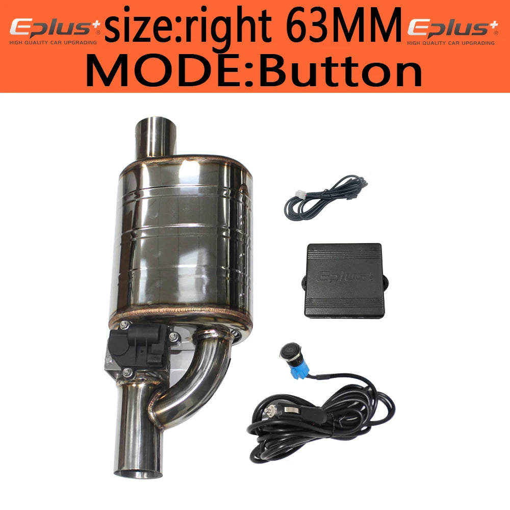 EPLUS Electric Exhaust Valve Control Kit - Adjustable Angle, Universal Stainless Steel (51/63/70/76mm)