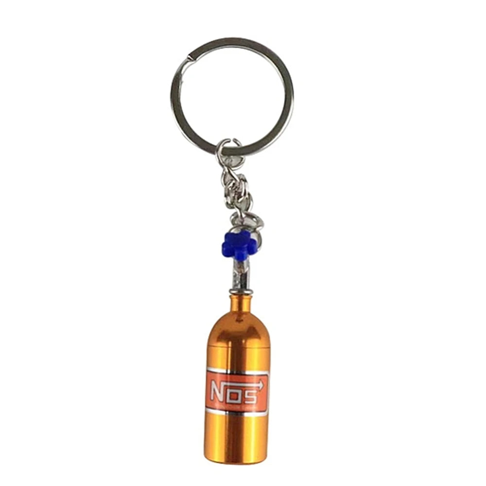Creative Mini Nos Nitrogen Bottle Keychain Metal Detachable Car Key Holder Handbag Pendents For Men Fashion Key Accessories Gift