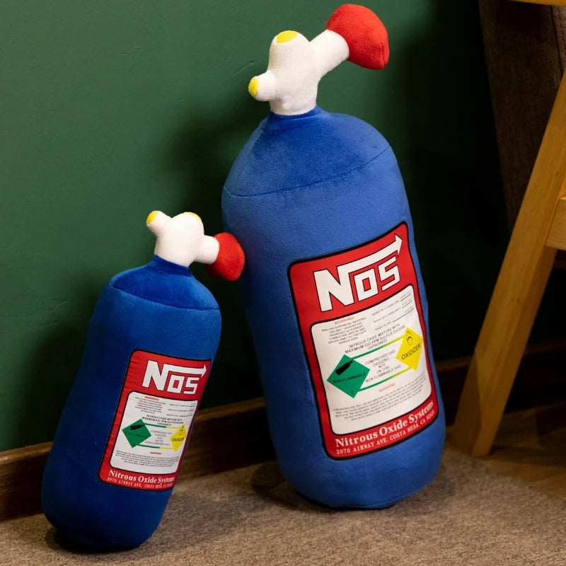 11 inch NOS BOTTLE Plush Toy Stuffed Pillow Soft Realistic Huggable Doll BabyAppease Kawaii Room Decoration Gifts Scientists Chemist Cosplay Nerd Science Toys Funny Gag Gift Unique Cute Pillow