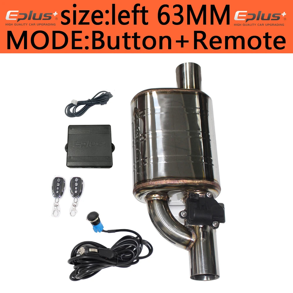 EPLUS Electric Exhaust Valve Control Kit - Adjustable Angle, Universal Stainless Steel (51/63/70/76mm)