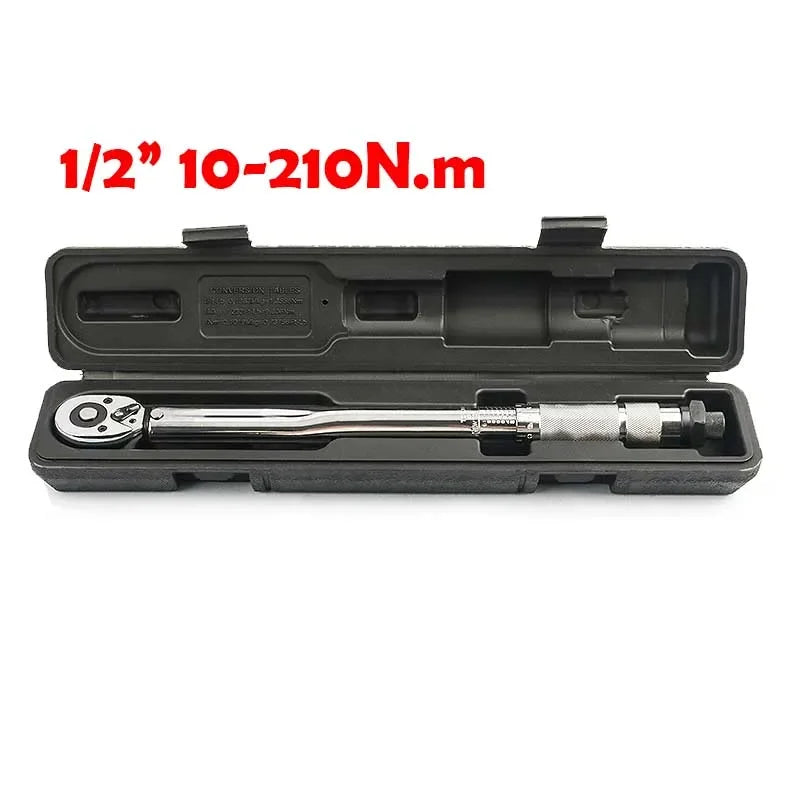 Precision 1/2" Drive Click Torque Wrench – 10-210 NM  – Reversible Ratchet for Automotive, Motorcycle & Bicycle Repair
