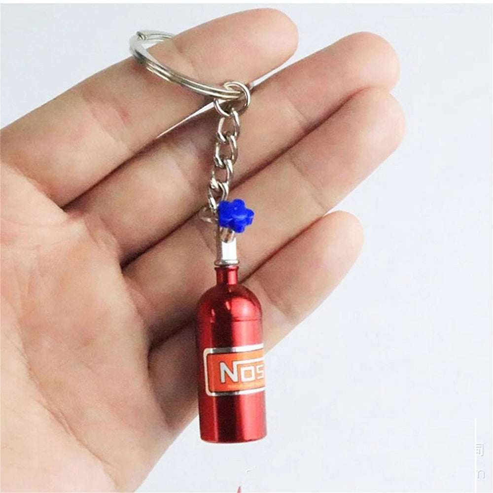 Creative Mini Nos Nitrogen Bottle Keychain Metal Detachable Car Key Holder Handbag Pendents For Men Fashion Key Accessories Gift